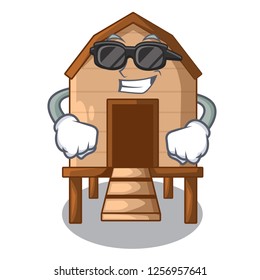 Super cool chiken coop isolated on a mascot