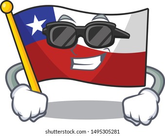 Super cool Chile flag isolated cartoon