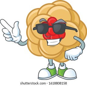 Super cool chinese gold flower character wearing black glasses