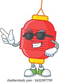 Super cool chinese lantern character wearing black glasses