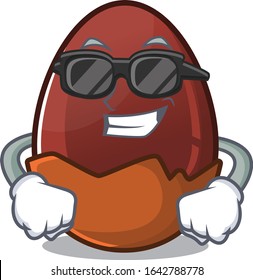Super cool chocolate egg character wearing black glasses