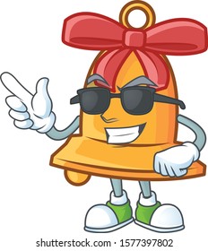 Super cool christmas bell character wearing black glasses