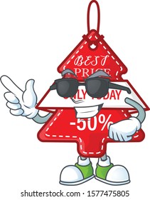 Super cool christmas best price tag character wearing black glasses