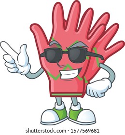 Super cool christmas gloves character wearing black glasses