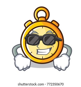 Super cool chronometer character cartoon style
