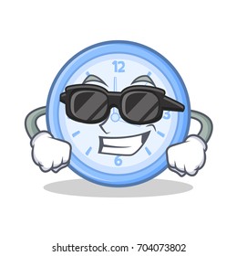 Super cool clock character cartoon style