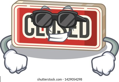 Super cool closed sign in the character shape
