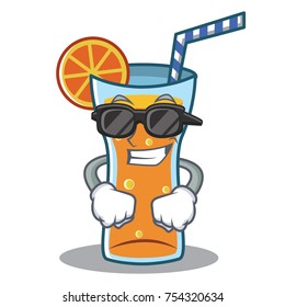 Super cool cocktail character cartoon style vector illustration