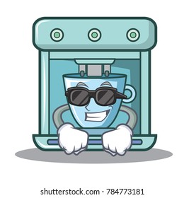 Super cool coffee maker character cartoon