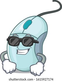 Super cool computer mouse character wearing black glasses