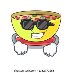 Super cool corn chowder isolated with the character