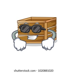 Super cool crate character cartoon style