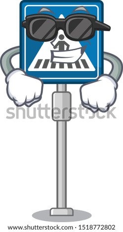 Super cool crosswalk sign isolated in the cartoon