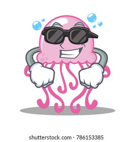 Super cool cute jellyfish character cartoon