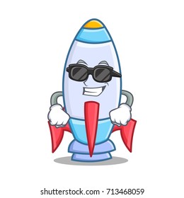 Super cool cute rocket character cartoon
