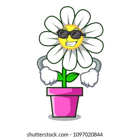 Super cool daisy flower character cartoon