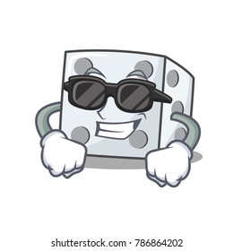 Super cool dice character cartoon style
