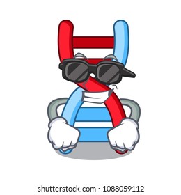 Super cool dna molecule character cartoon
