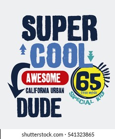 super cool dude california urban city,t-shirt poster vector illustration