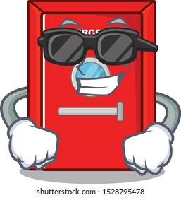 Super cool emergency exit door isolated the cartoon