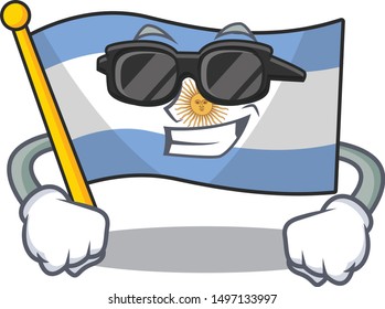 Super cool flag argentina isolated with the character
