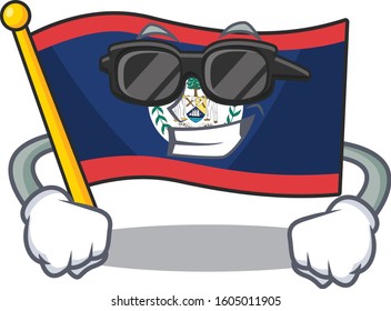 Super cool flag belize character wearing black glasses