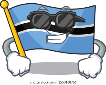 Super cool flag botswana character wearing black glasses