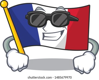Super cool flag france isolated with the mascot