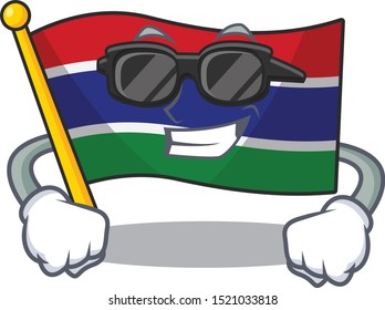 Super cool flag gambia mascot shape the character