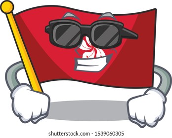 Super cool flag hongkong clings to mascot wall