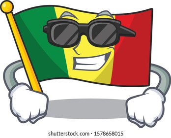 Super cool flag mali character wearing black glasses