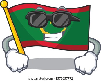 Super cool flag mauritania character wearing black glasses