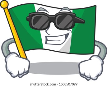 Super cool flag nigeria isolated in the character