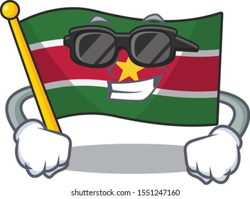 super cool flag suriname character with cartoon shape