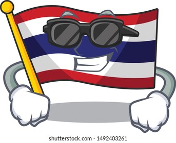 Super cool flag thailand isolated with the character