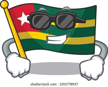 Super cool flag togo Scroll character with black glasses