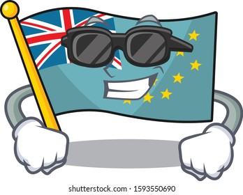 Super cool flag tuvalu Scroll character with black glasses