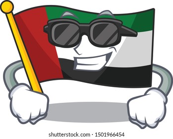 Super cool flag united arab emirates isolated cartoon