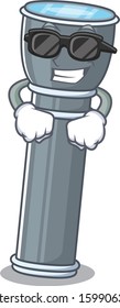 Super cool flashlight Scroll character with black glasses