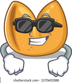 Super cool fortune cookie character wearing black glasses