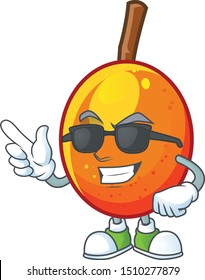 Super cool fresh jocote character mascot in cartoon