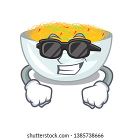 Super cool fried noodles isolated with the character