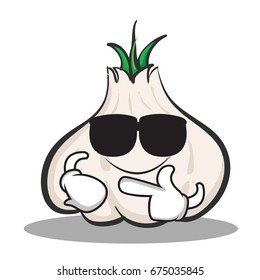 Super Cool Garlic Cartoon Character