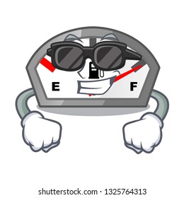 Super cool gasoline indicator isolated with in cartoon