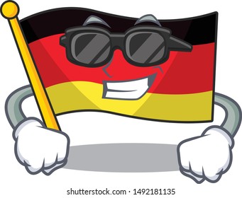 Super cool germany flag flutter on cartoon pole