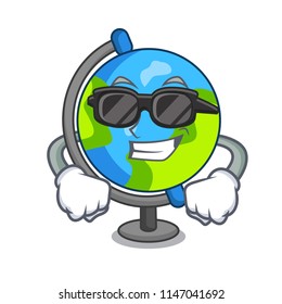 Super cool globe character cartoon style