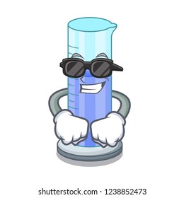 Super cool graduated cylinder icon in outline character