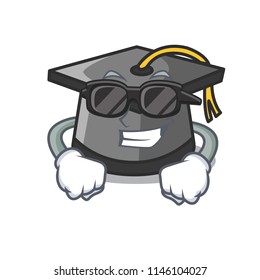 Super cool graduation hat character cartoon