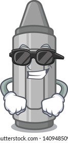 Super cool gray crayon character.