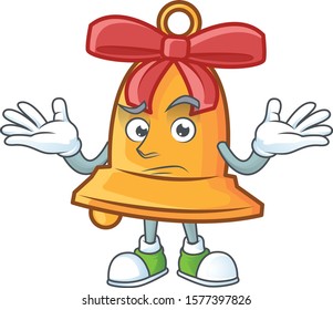 Super Cool Grinning christmas bell mascot cartoon style